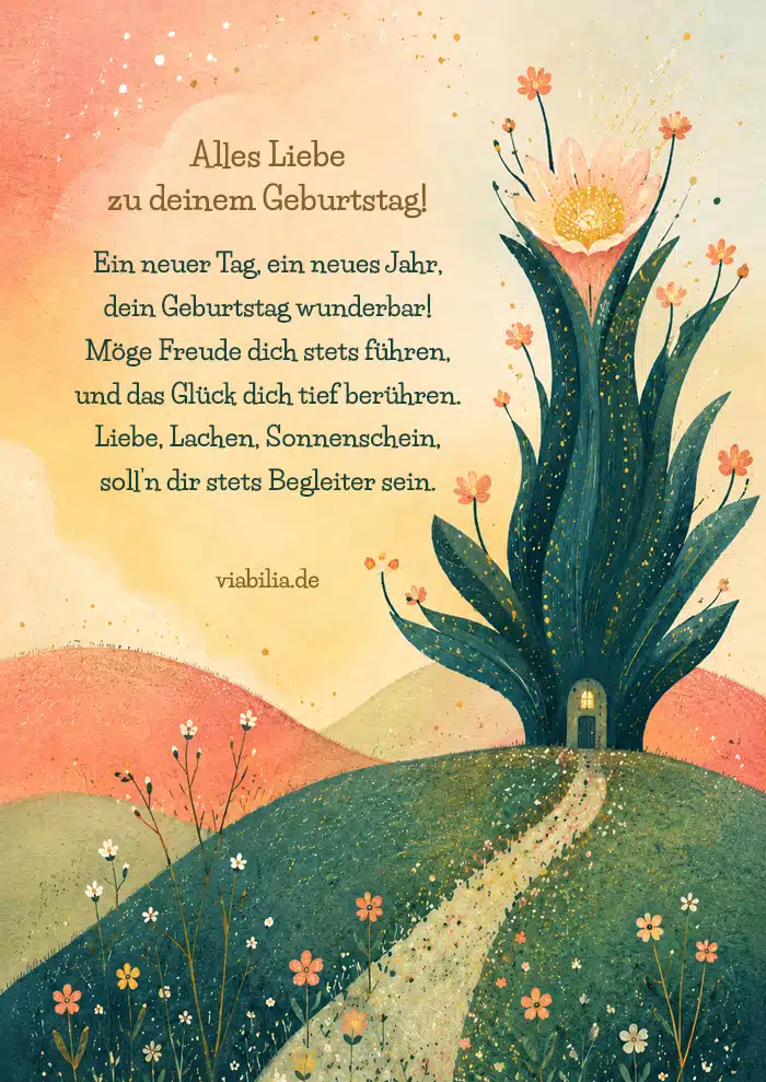 Geburtstagskarte zum Ausdrucken mit Gedicht: Liebe, Lachen, Sonnenschein Geburtstagskarte zum Ausdrucken mit Gedicht: Liebe, Lachen, Sonnenschein