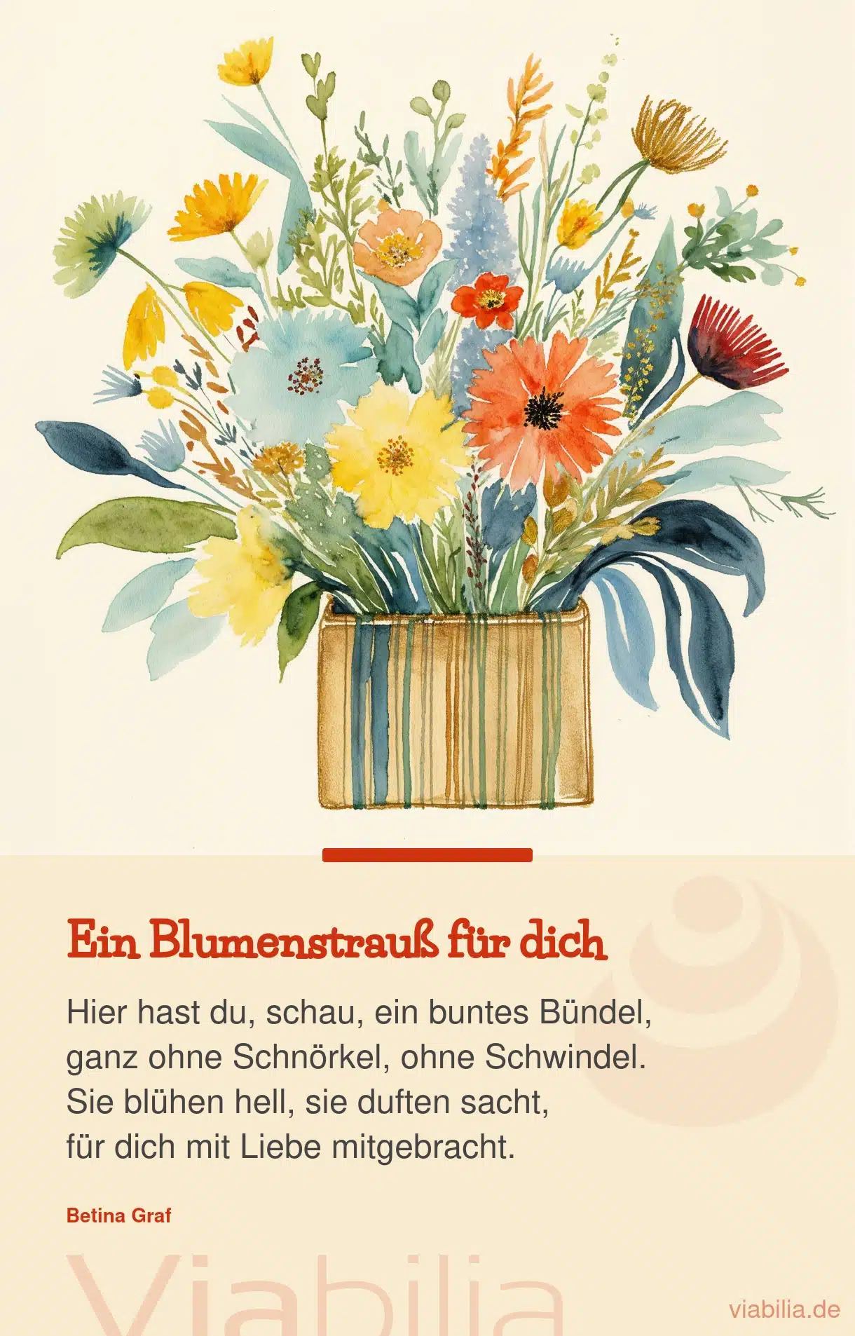 Blumen-Spruch: ein Blumenstrauß für dich