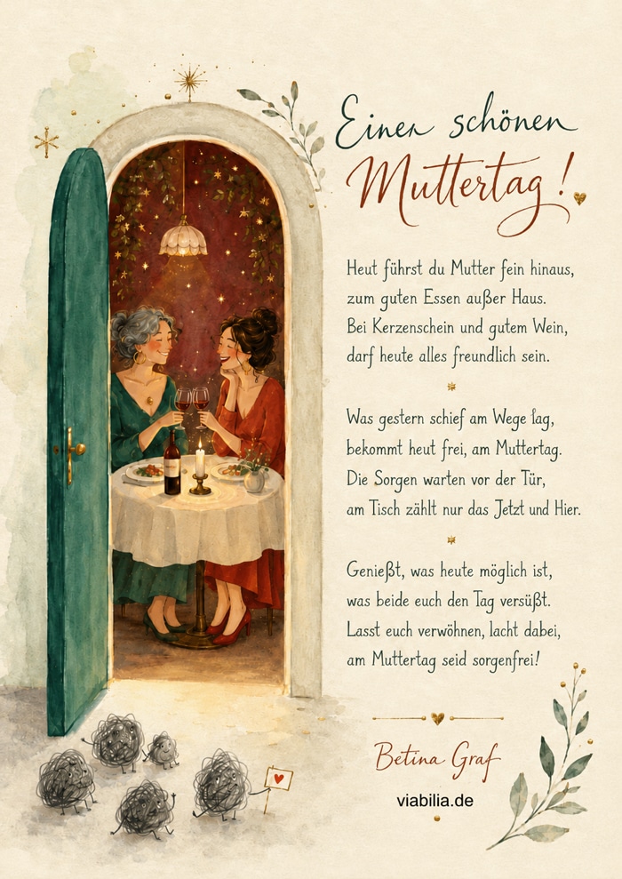 Muttertagsgedicht: Einen schönen sorgenfreien Muttertag Muttertagsgedicht: Einen schönen sorgenfreien Muttertag
