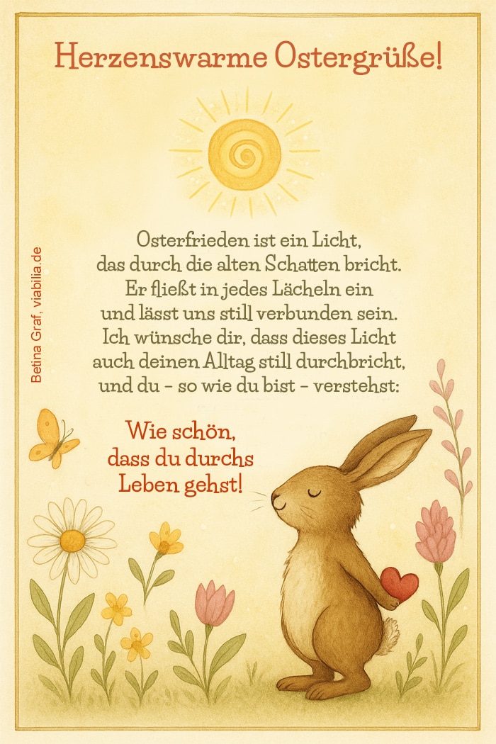 Herzenswarme Ostergrüße: Osterlicht Gedicht mit Bild für WhatsApp