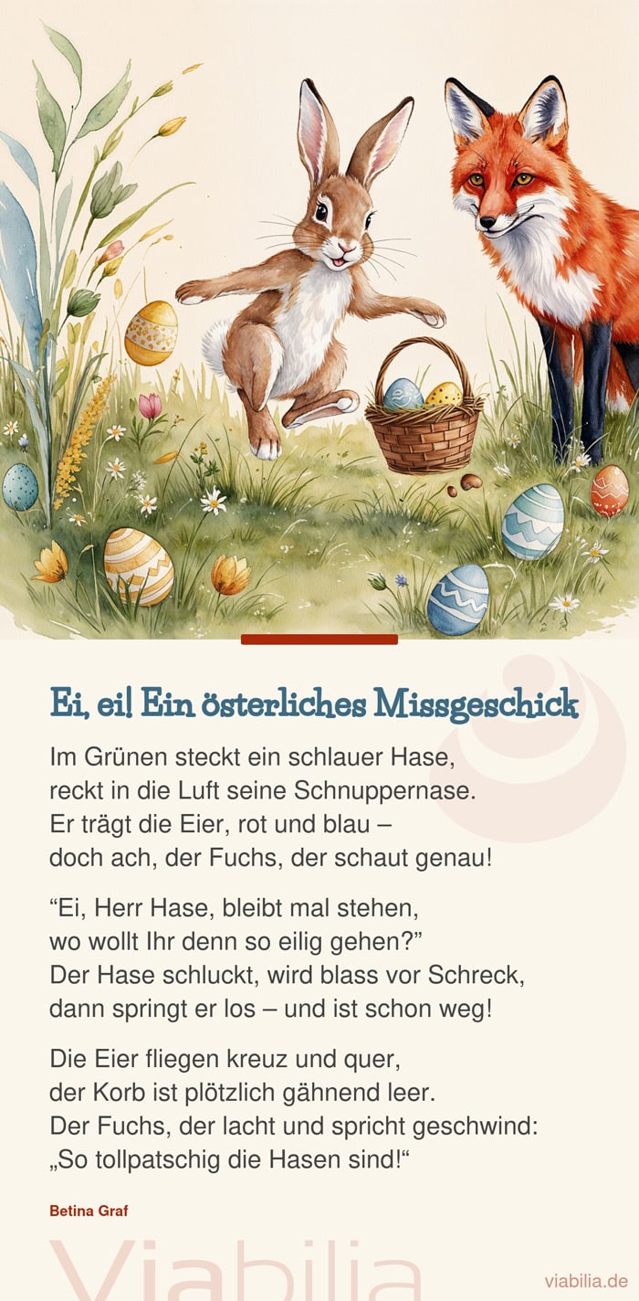 Ostergedicht für Kinder: Ei, ei, ein österliches Missgeschick Ostergedicht für Kinder: Ei, ei, ein österliches Missgeschick