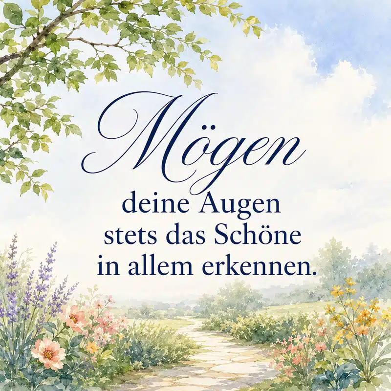 Spruch: Mögen deine Augen stets das Schöne in allem erkennen Spruch: Mögen deine Augen stets das Schöne in allem erkennen