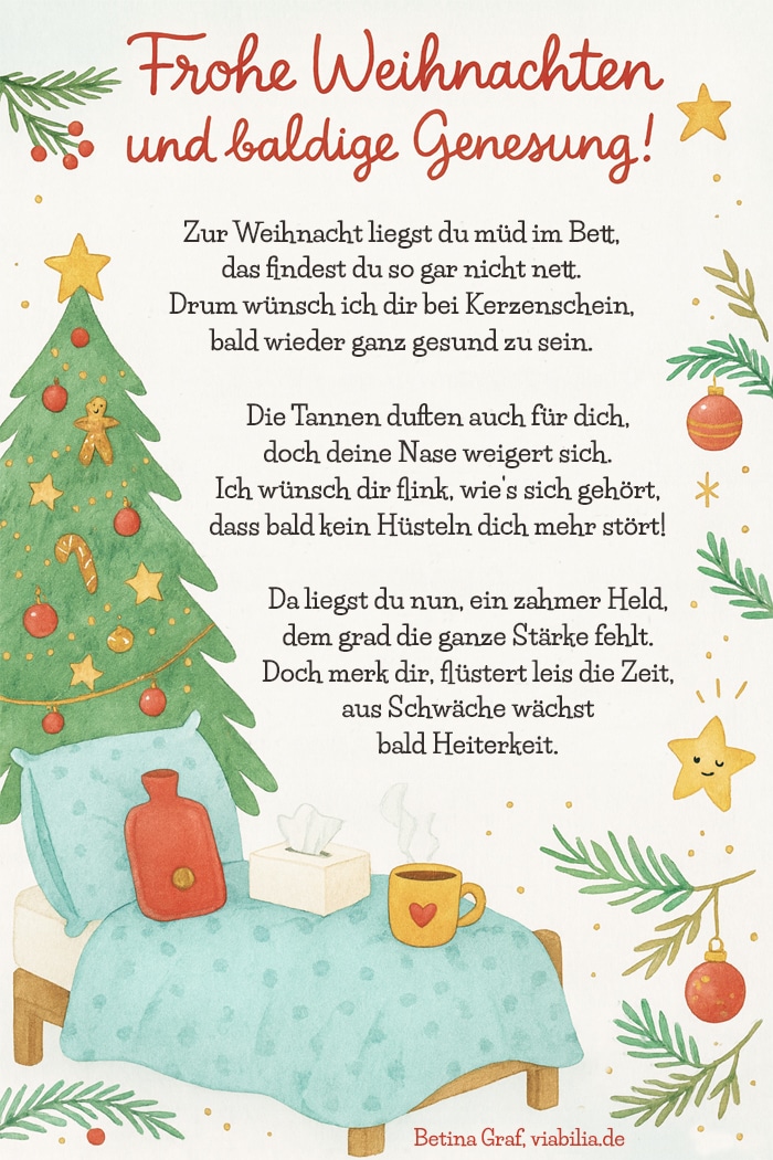 Weihnachtsgrüße für WhatsApp: Frohe Weihnachten und baldige Genesung Weihnachtsgrüße für WhatsApp: Frohe Weihnachten und baldige Genesung