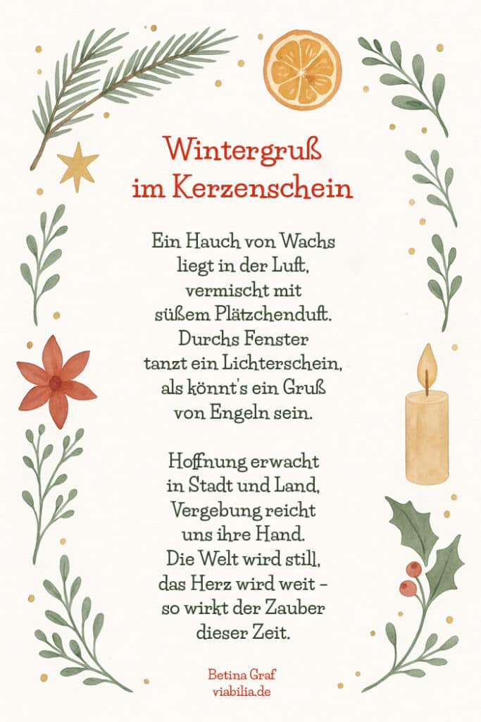 Wintergruß im Kerzenschein Wintergruß im Kerzenschein