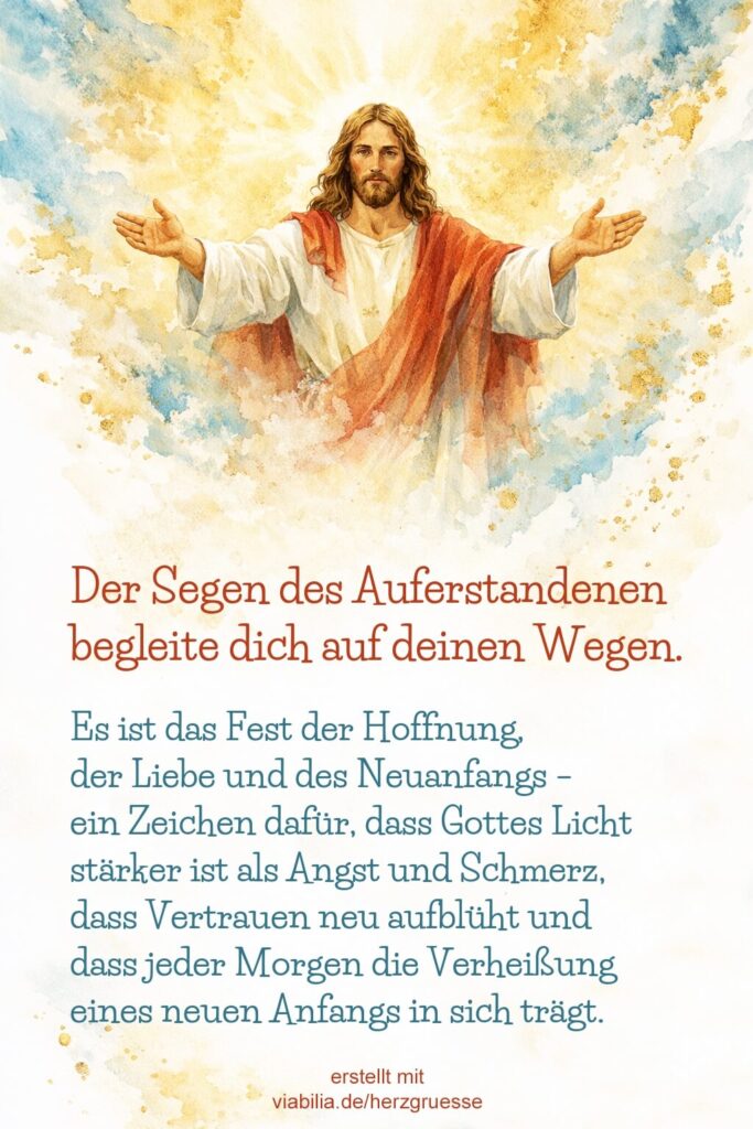 Christlicher Ostergruß: der Segen des Auferstandenen Christlicher Ostergruß: der Segen des Auferstandenen