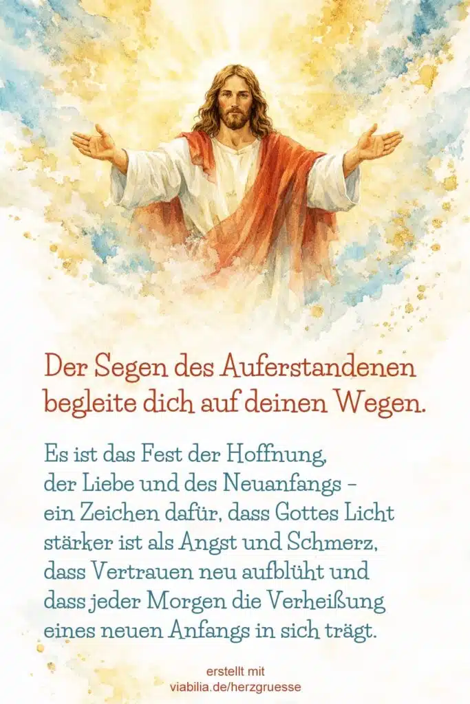 Christlicher Ostergruß: der Segen des Auferstandenen Christlicher Ostergruß: der Segen des Auferstandenen