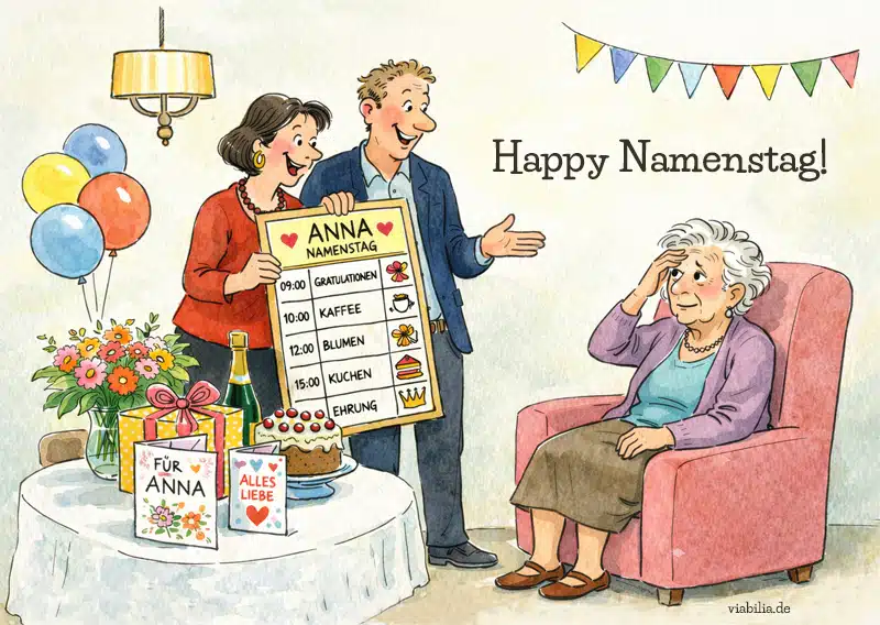 Happy Namenstag Anna, lustige Postkarte Happy Namenstag Anna, lustige Postkarte