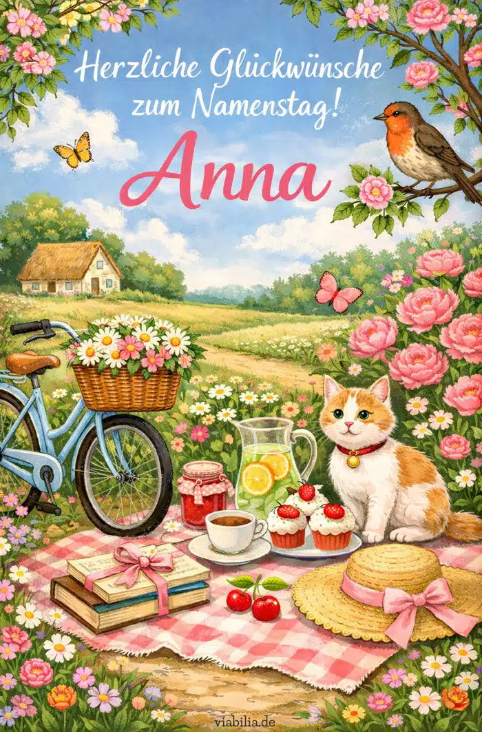 Herzliche Glückwünsche zum Namenstag Anna, romantisch Herzliche Glückwünsche zum Namenstag Anna, romantisch