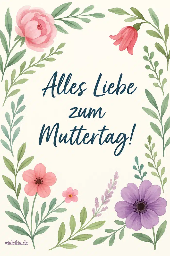 Alles Liebe zum Muttertag mit Blumenbild wünschen
