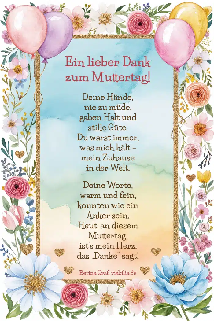 Ein lieber Dank zum Muttertag Spruch bzw. Gedicht