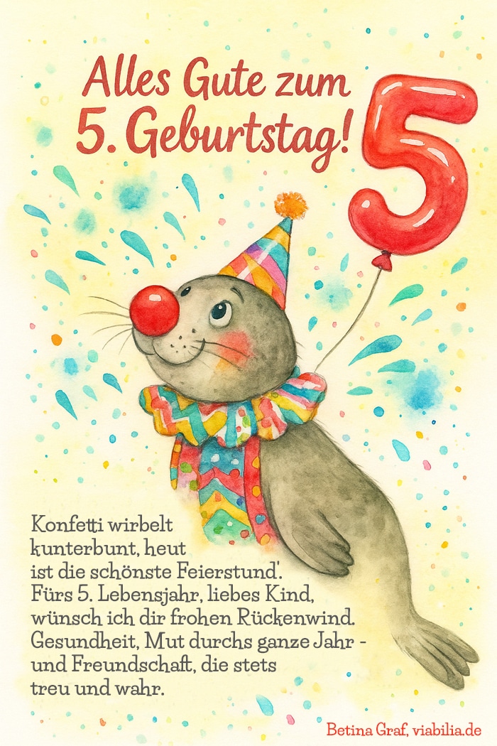 Gratulation zum 5. Geburtstag mit Gedicht Gratulation zum 5. Geburtstag mit Gedicht