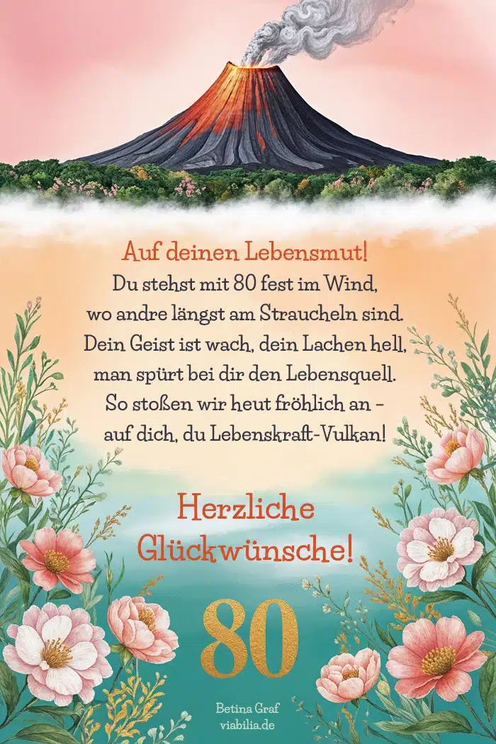 Glückwünsche zum 80. Geburtstag mit Gedicht für rüstige Männer