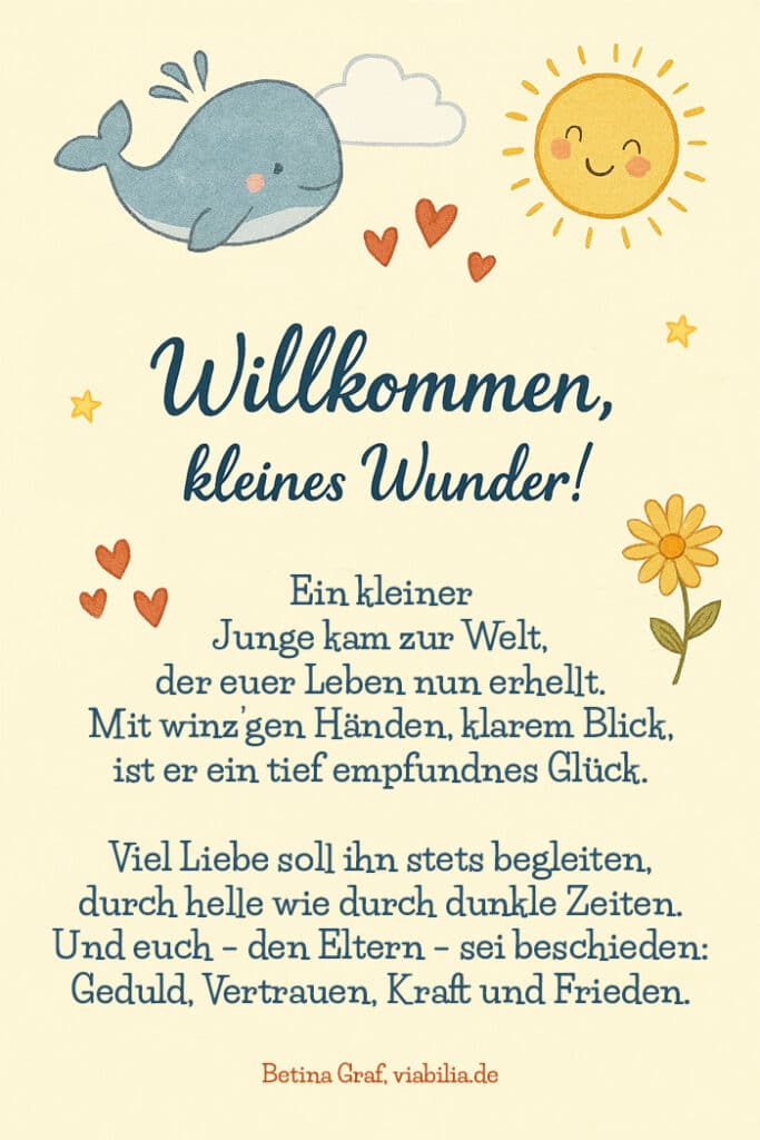 Glückwünsche zur Geburt eines Jungen: Willkommen kleines Wunder!