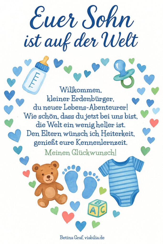 Glückwünsche zur Geburt eines Sohnes