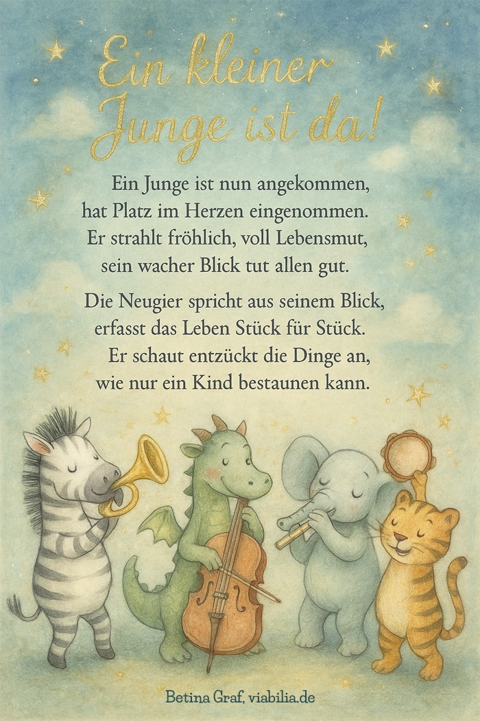 Herzliche Glückwünsche zur Geburt eines Jungen