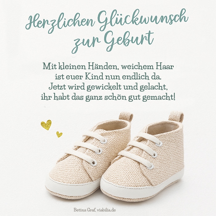 Herzlichen Glückwunsch zur Geburt - Bild mit Gedicht Herzlichen Glückwunsch zur Geburt - Bild mit Gedicht
