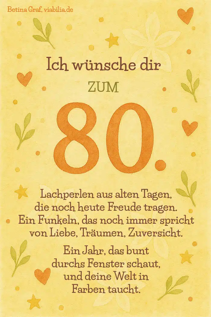Ich wünsche dir zum 80. Geburtstag: Lachperlen-Gedicht