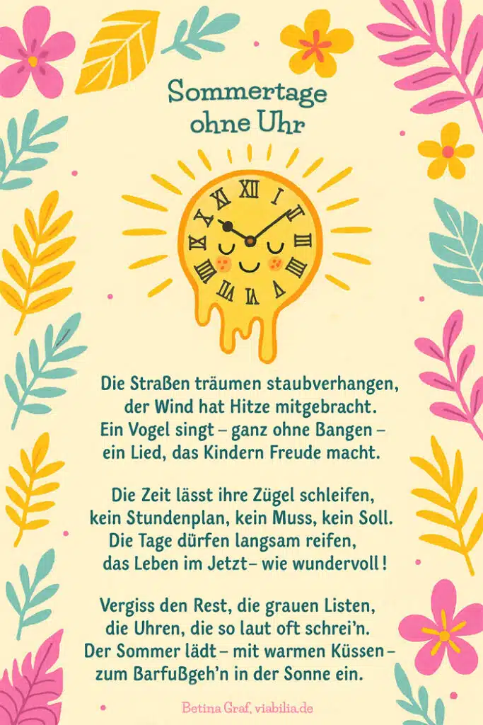 Spruch: Sommertage ohne Uhr