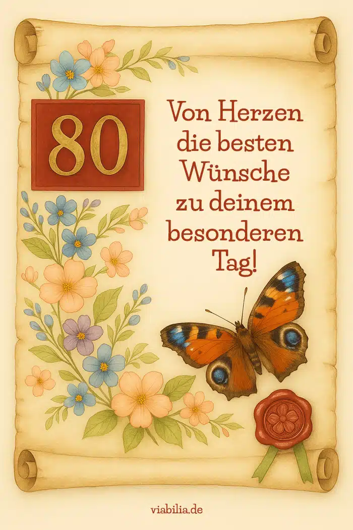 Von Herzen die besten Wünsche zum 80. Geburtstag