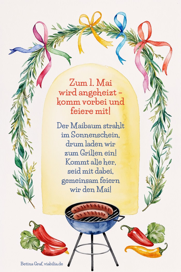 Spruch zum 1. Mai mit Einladung zum Grillen Spruch zum 1. Mai mit Einladung zum Grillen