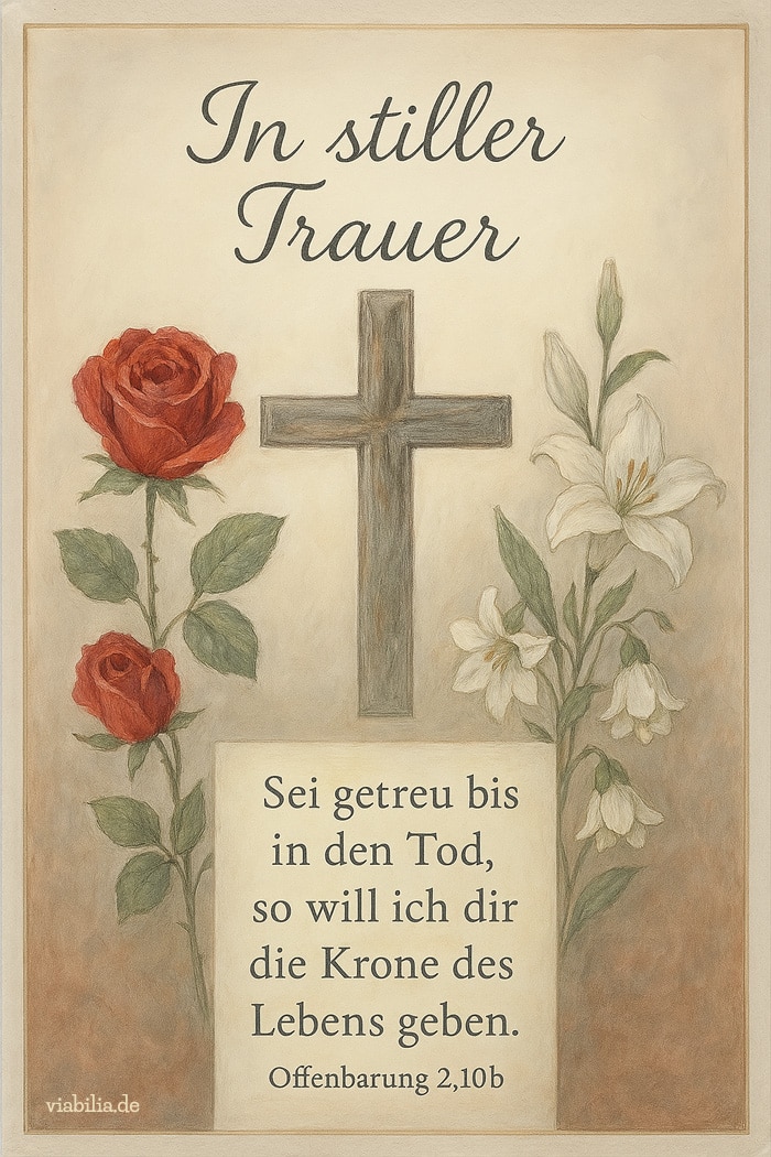 Beileid wünschen mit einem Bibelvers, in stiller Trauer
