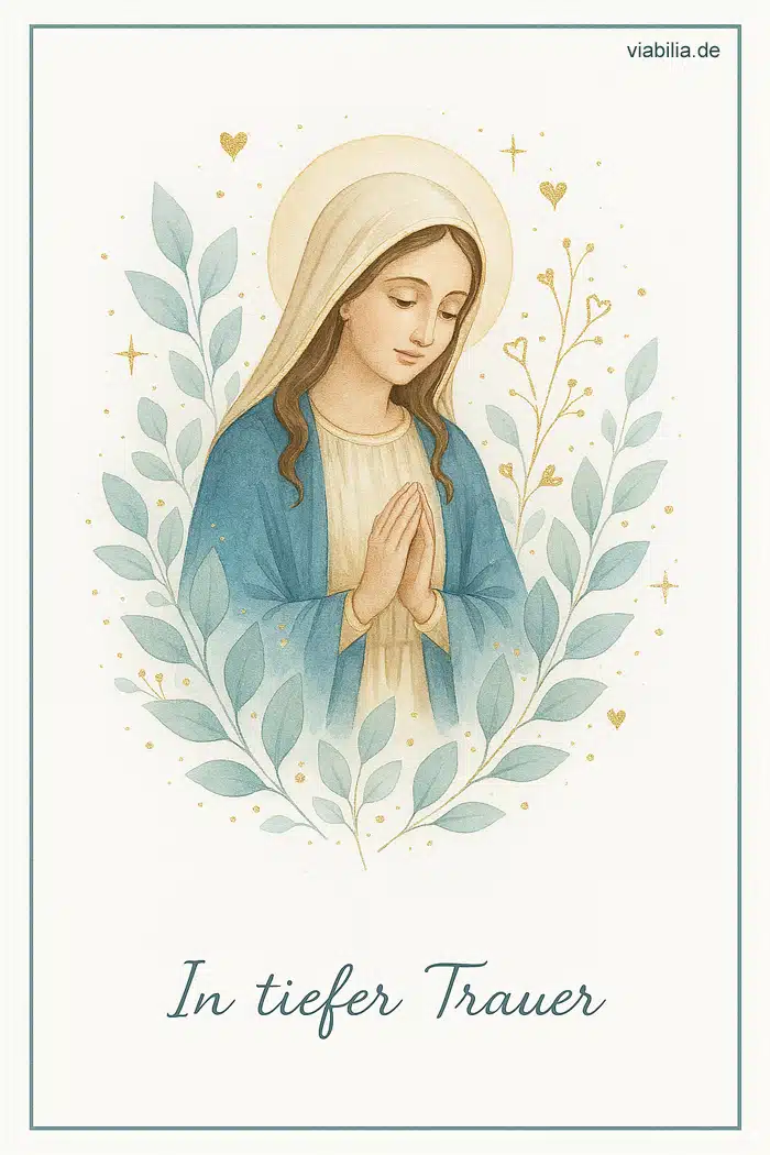 Beileid wünschen mit einem Bild von Maria, der Mutter von Jesus Beileid wünschen mit einem Bild von Maria, der Mutter von Jesus
