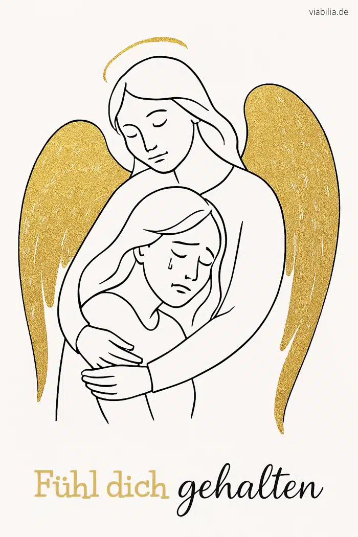 Beileidsbekundungen Fühl dich gehalten Engel mit Frau Beileidsbekundungen Fühl dich gehalten Engel mit Frau