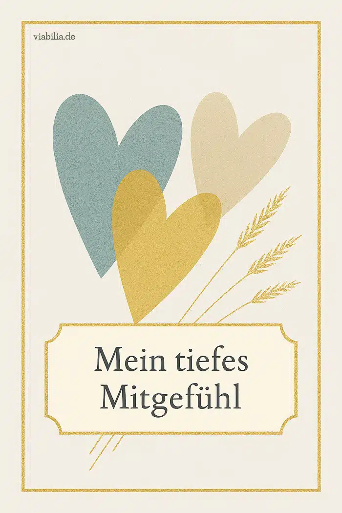 Mein tiefes Mitgefühl: Beileidsbekundung mit drei Herzen Mein tiefes Mitgefühl: Beileidsbekundung mit drei Herzen