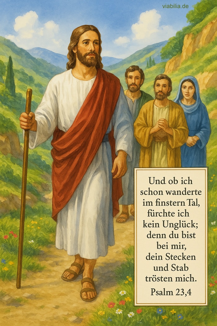 Beileidsbekundung mit Bibelvers: Du bist bei mir