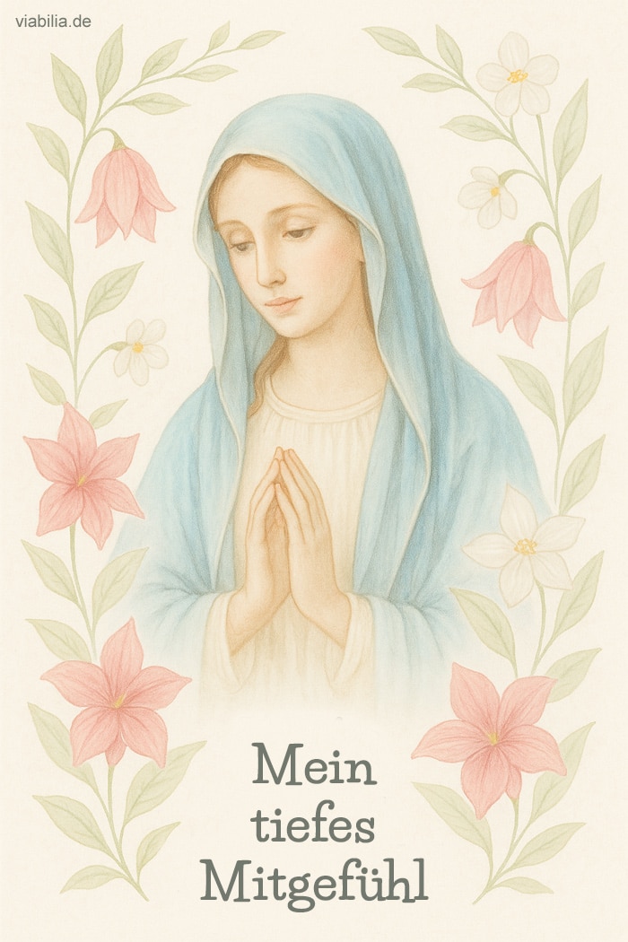Beileidsbekundung mit einem Bild von der Muttergottes