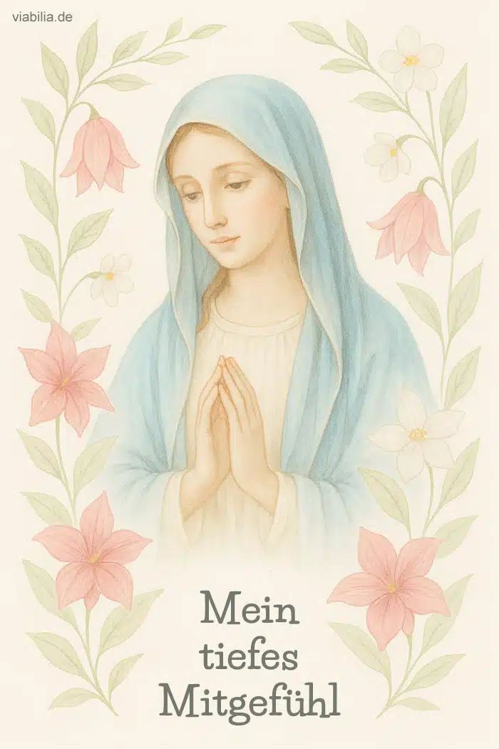 Beileidsbekundung mit einem Bild von der Muttergottes Beileidsbekundung mit einem Bild von der Muttergottes