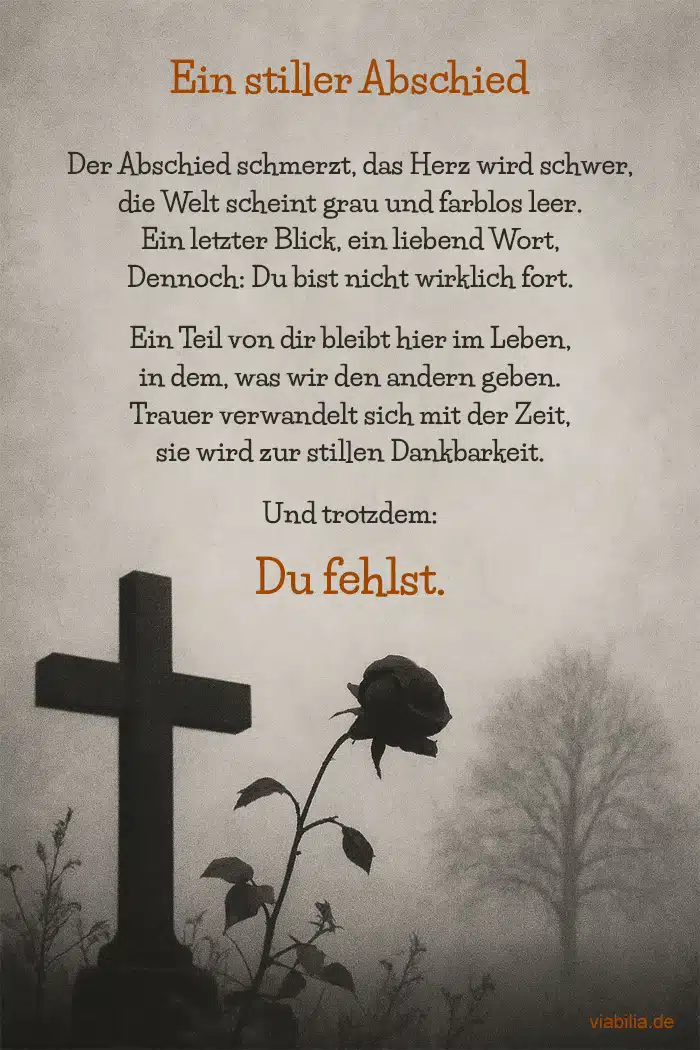 Beileidsbekundung mit Spruch: ein Stiller Abschied Beileidsbekundung mit Spruch: ein Stiller Abschied