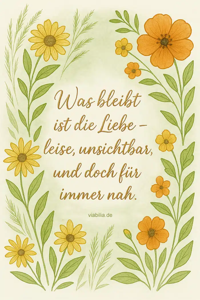 Beileidsbekundung mit Spruch: Was bleibt ist die Liebe Beileidsbekundung mit Spruch: Was bleibt ist die Liebe