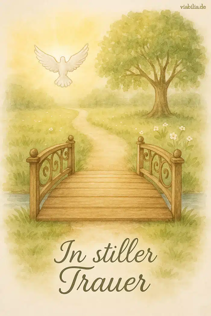 Beileidsbekundung In stiller Trauer mit Brücke ins Licht Beileidsbekundung In stiller Trauer mit Brücke ins Licht