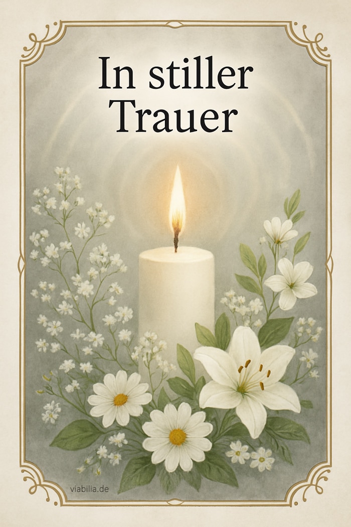 In stiller Trauer Beileidsbekundung mit Kerze