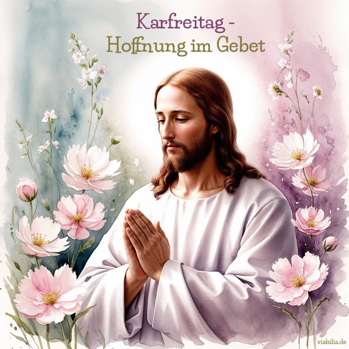 Karfreitag-Bild: Hoffnung im Gebet Karfreitag-Bild: Hoffnung im Gebet, auf dem Bild der betende Jesus