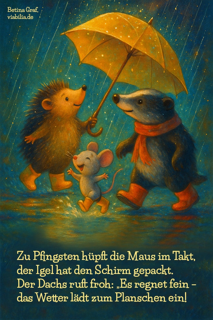 Kurzes Gedicht bzw. Spruch zu Pfingsten bei Regen für Kinder Kurzes Gedicht bzw. Spruch zu Pfingsten bei Regen für Kinder