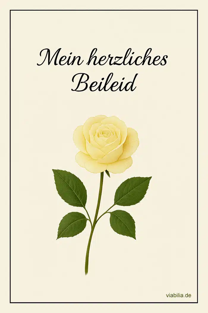 Mein herzliches Beileid wünschen mit Rose auf Bild Mein herzliches Beileid wünschen mit Rose auf Bild