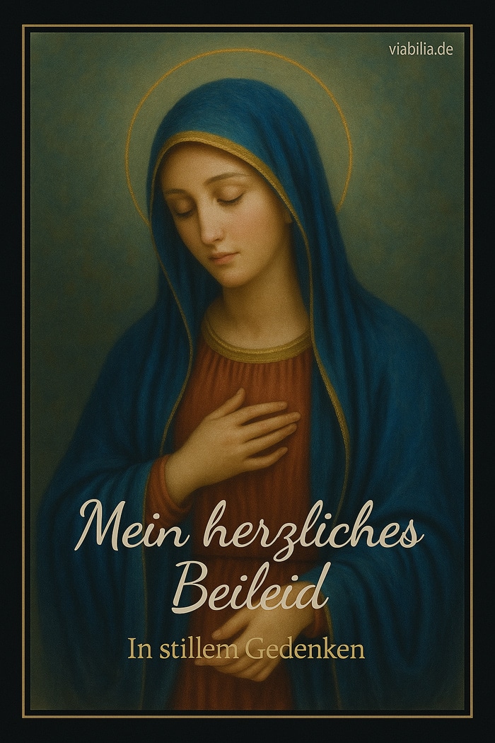 Mein herzliches Beileid wünschen mit Maria, der Mutter von Jesus, wie auf einem Gemälde