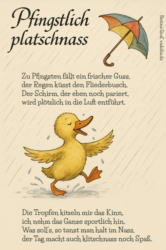 Lustiges Pfingstgedicht: Pfingsten bei Regen Lustiges Pfingstgedicht: Pfingsten bei Regen