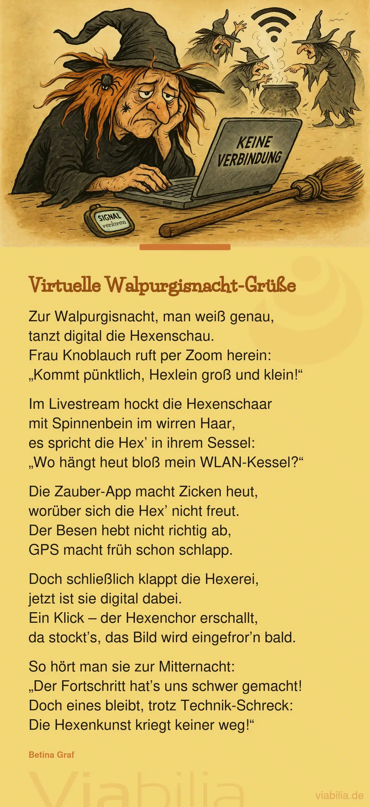 Virtuelle Walpurgisnacht-Grüße - lustiger Spruch