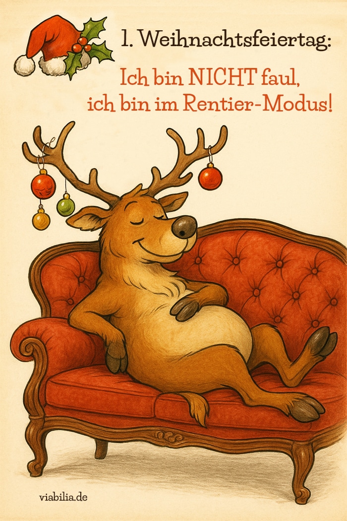 1. Weihnachtsfeiertag: lustiger Spruch mit Rentier 1. Weihnachtsfeiertag: lustiger Spruch mit Rentier