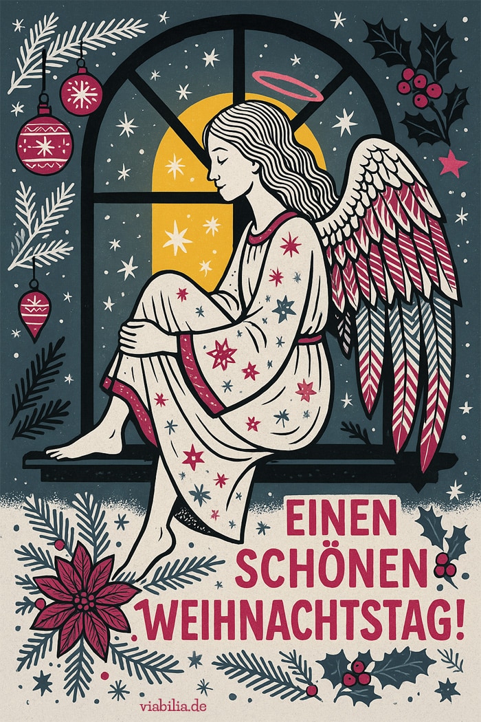 Einen schönen Weihnachtstag - modernes Bild mit Engel Einen schönen Weihnachtstag - modernes Bild mit Engel