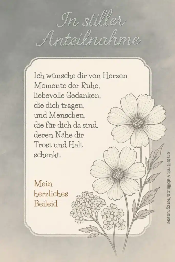 In stiller Anteilnahme: persönliche Beileidsbekundung In stiller Anteilnahme: persönliche Beileidsbekundung