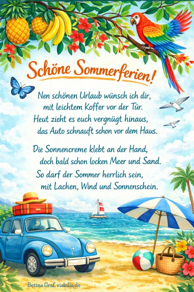 Schöne Sommerferien und einen schönen Urlaub Schöne Sommerferien und einen schönen Urlaub