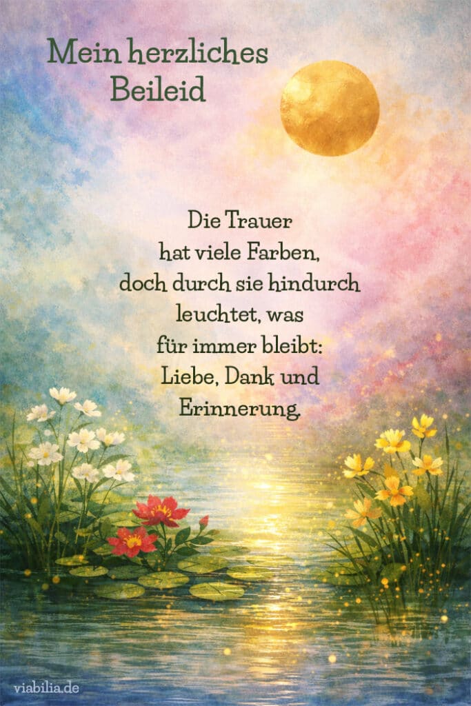 Trauerkarte schreiben: Bild mit Spruch