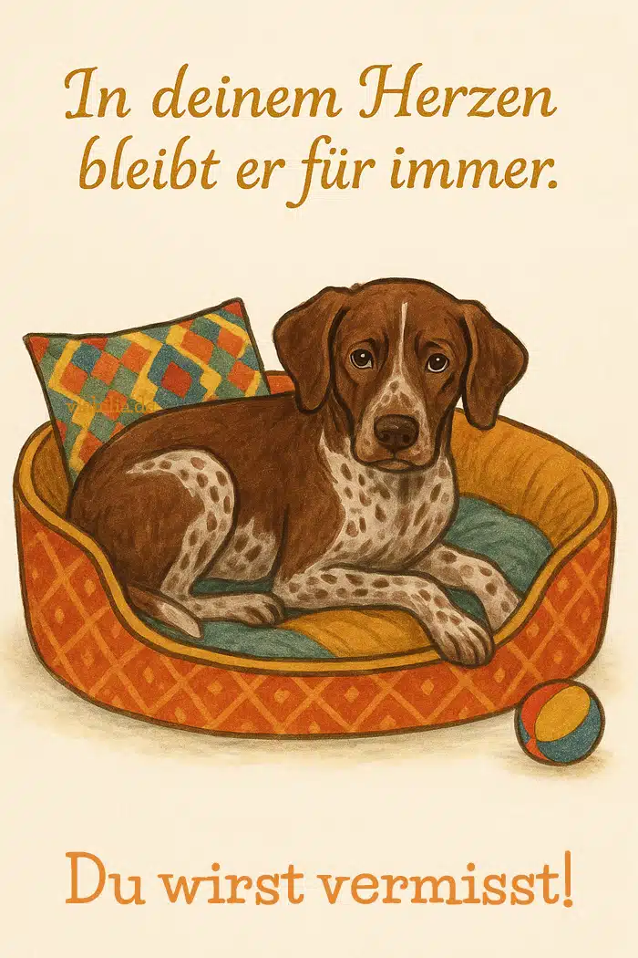 Hund gestorben: du wirst vermisst, hier: Deutsch Kurzhaar