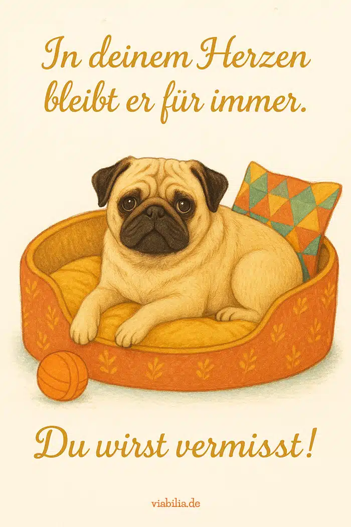 Hund gestorben: du wirst vermisst, hier: Mops