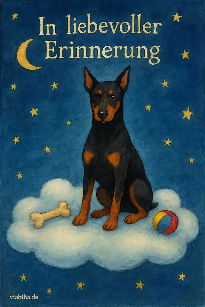 Hund gestorben: in liebevoller Erinnerung, wenn ein Dobermann gestorben ist