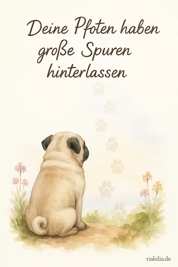 Hund gestorben, Trost-Bild, wenn ein Mops über die Regenbogenbrücke geht